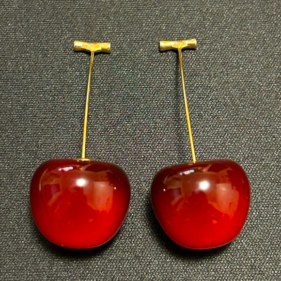 NEW // Cherry Drop Earrings - Picture 2 of 5